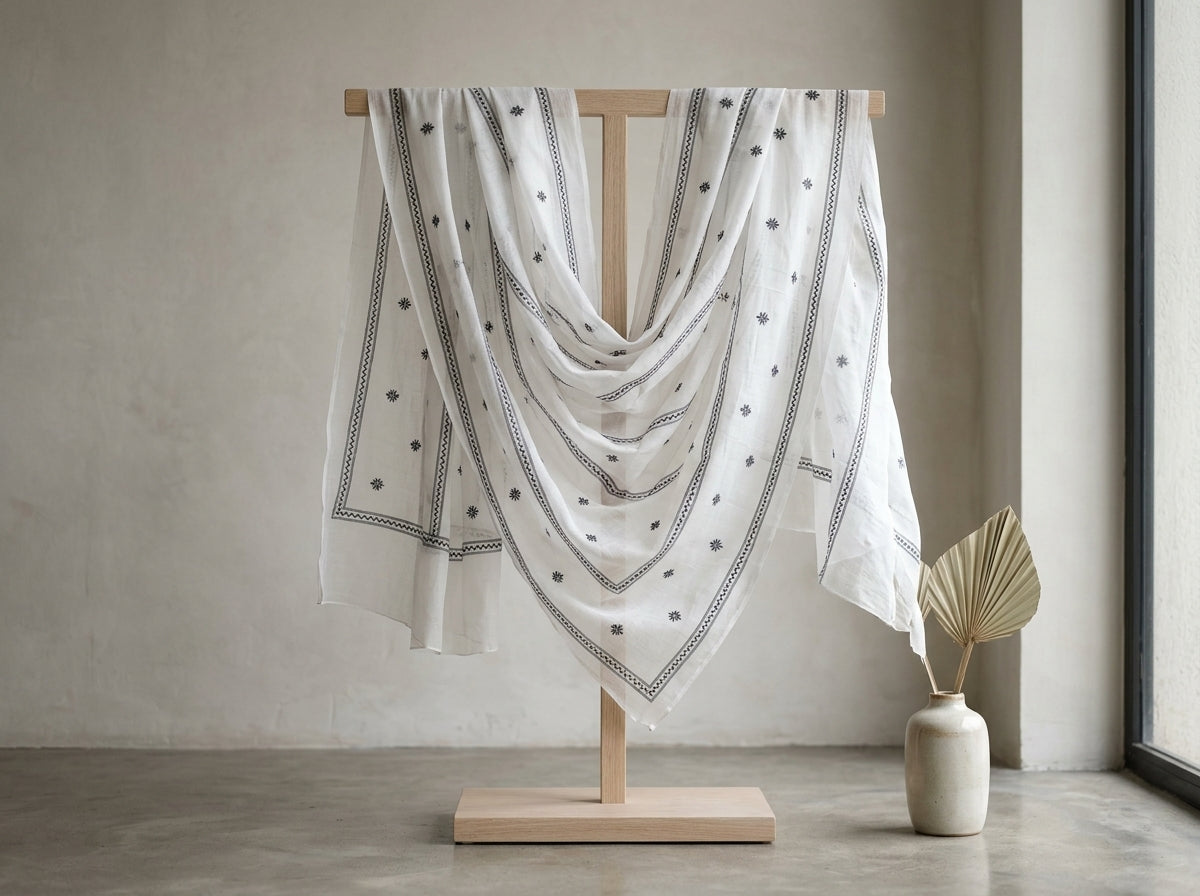Pure Lawn Embroidered Dupatta 5