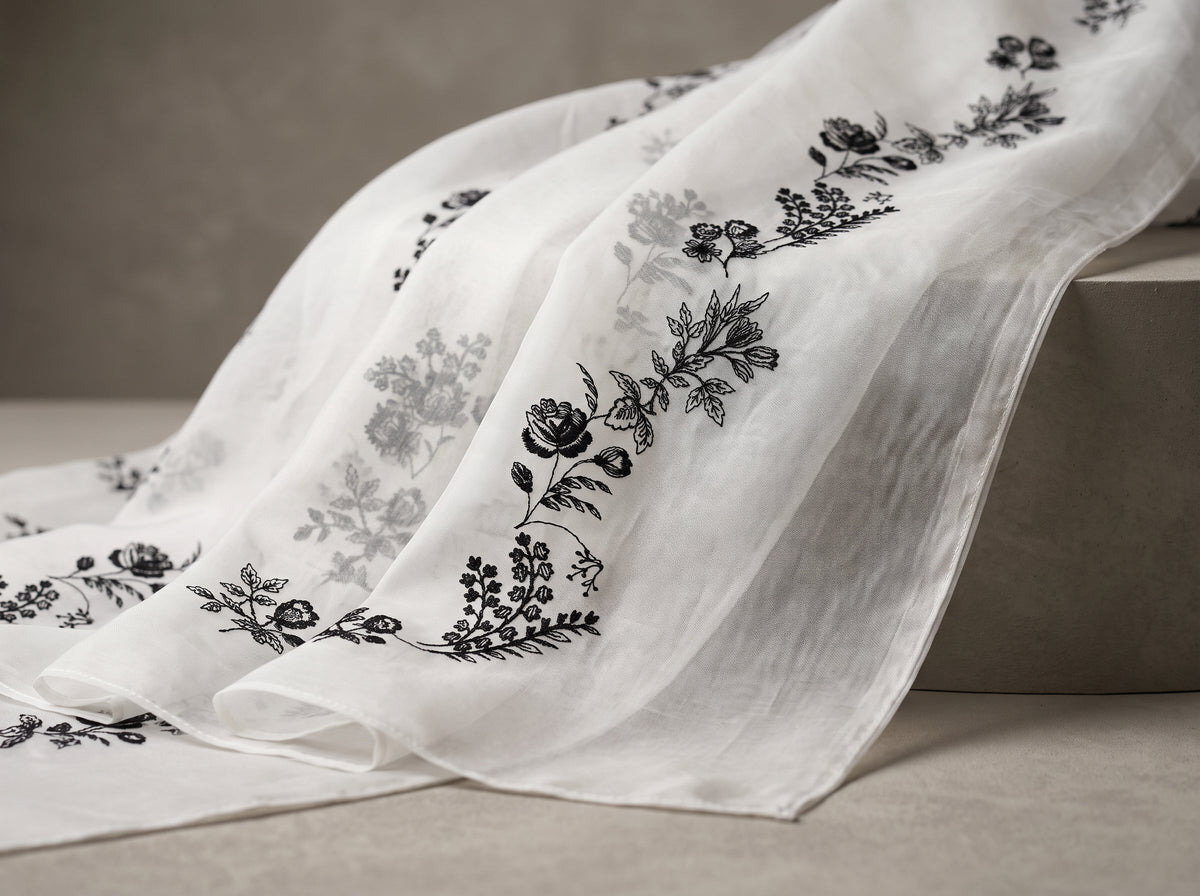Pure Lawn Embroidered Dupatta 1