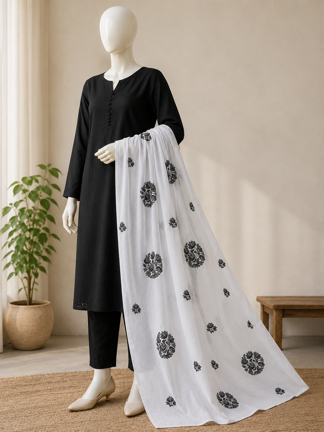Pure Lawn Embroidered Dupatta 15